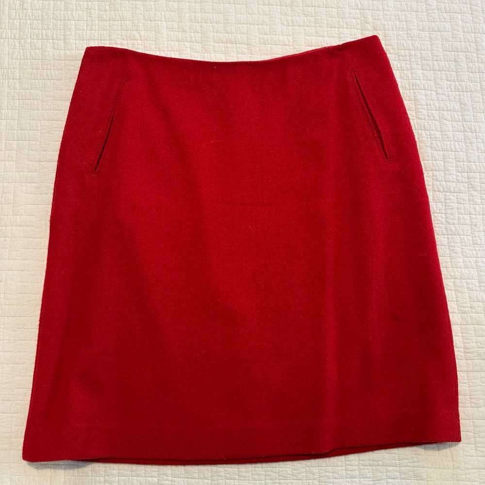 Talbots Vibrant Red Wool Blend Pencil Skirt